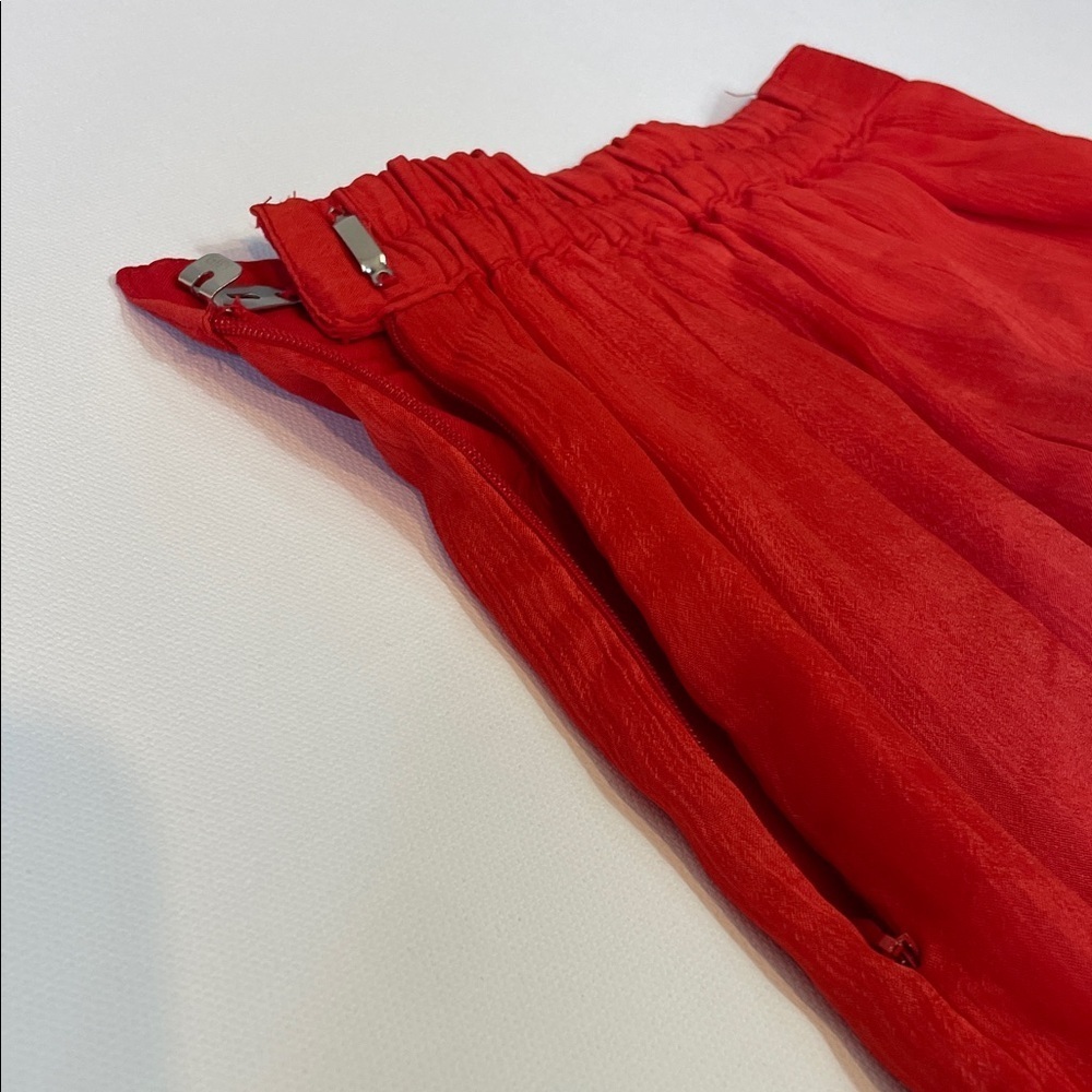 Vintage Red Two-Piece Set Beaded Embroidered Top & Ruffle Pants - Picture 15 of 16